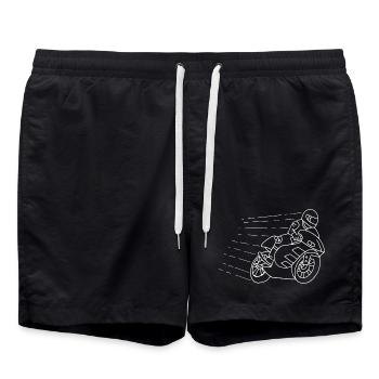 The spectre of the biker - Swim Trunks - black - Front - AI Model Male 185 light (185cm)