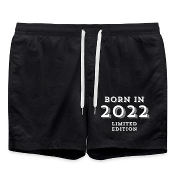 2022, année de naissance, j'ai 2 ans - Short de bain - noir - Devant - AI Model Male 185 light (185cm)