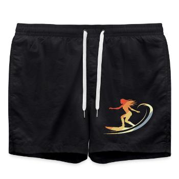Surfeur vintage - Short de bain - noir - Devant - AI Model Male 185 light (185cm)
