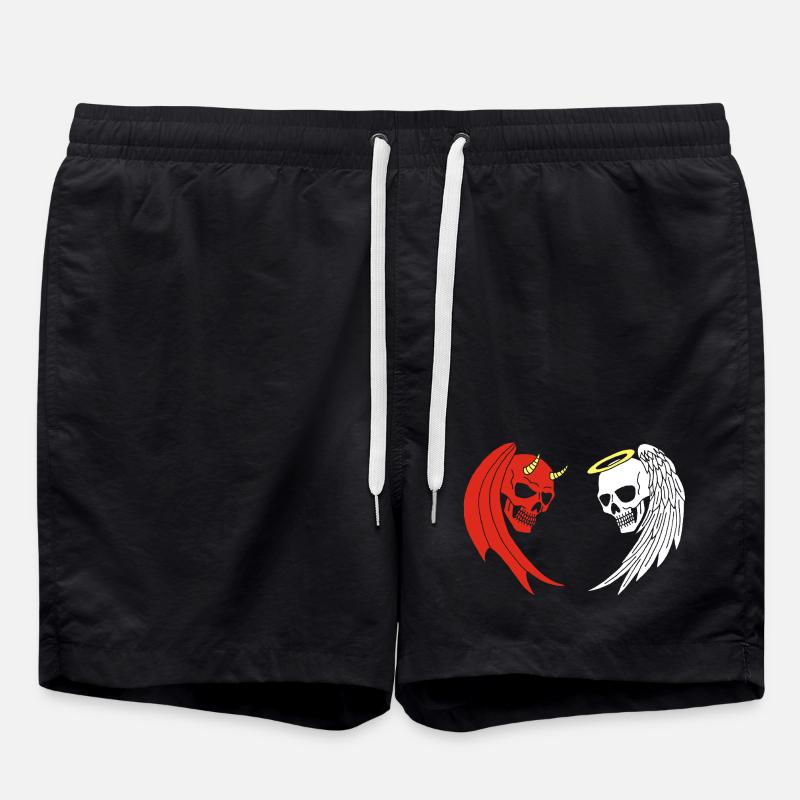 Angel and Demon Skeleton - Swim Trunks - black
