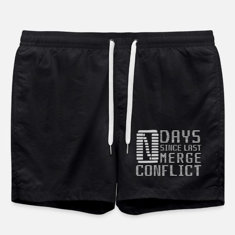 Merge Conflict Software Developer Entwickler geek - Badeshorts - Schwarz