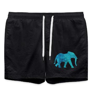 Elephant Yoga Mandala Ornament Pattern Yogi India - Swim Trunks - black - Front - AI Model Male 185 light (185cm)