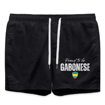 Gabonese proud, Made in Gabon - Swim Trunks - black - Front - AI Model Male 185 light (185cm)