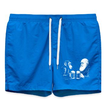 Charles Darwin boit de la bière avec un singe - Short de bain - cobalt blue - Devant