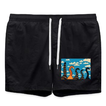 Cute Cat Tails Against Cloudy Sky - Swim Trunks - black - Front - AI Model Male 185 light (185cm)