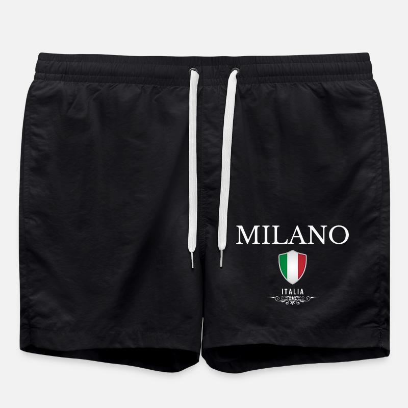 Milan Italy, elegant minimalist design - Swim Trunks - black