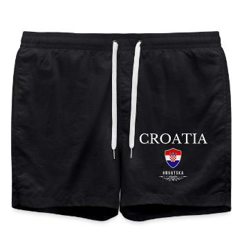 Patriote croate, né en Croatie - Short de bain - noir - Devant - AI Model Male 185 light (185cm)