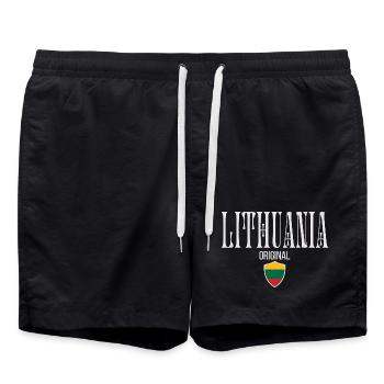 Lithuanian flag, Lithuanian pride - Swim Trunks - black - Front - AI Model Male 185 light (185cm)