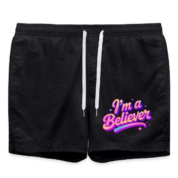 Je suis un croyant Foi Disco Party Design - Short de bain - noir - Devant - AI Model Male 185 light (185cm)