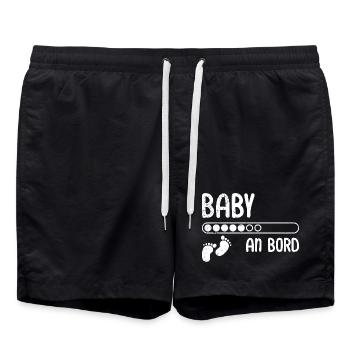 Expectant mothers BABY ON BOARD Funny - Swim Trunks - black - Front - AI Model Male 185 light (185cm)