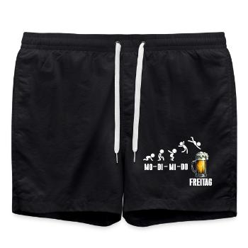 Vendredi week-end Amateurs de bière Buveurs de bière - Short de bain - noir - Devant - AI Model Male 185 light (185cm)
