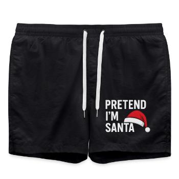 Tu so als wäre ich der Weihnachtsmann - Badeshorts - Schwarz - Vorne - AI Model Male 185 light (185cm)