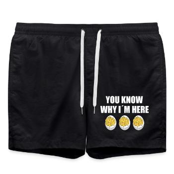 Gefüllte Eier - Badeshorts - Schwarz - Vorne - AI Model Male 185 light (185cm)
