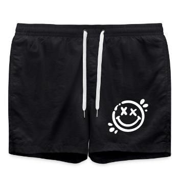 Happy Smiley Street Art - Swim Trunks - black - Front - AI Model Male 185 light (185cm)