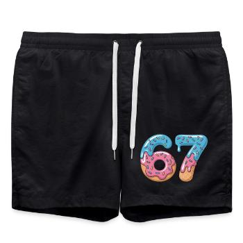 Beignets numéros 6 et 7 - Short de bain - noir - Devant - AI Model Male 185 light (185cm)