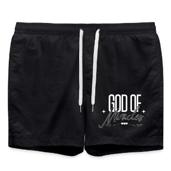 Dieu des miracles Foi chrétienne Espérance - Short de bain - noir - Devant - AI Model Male 185 light (185cm)