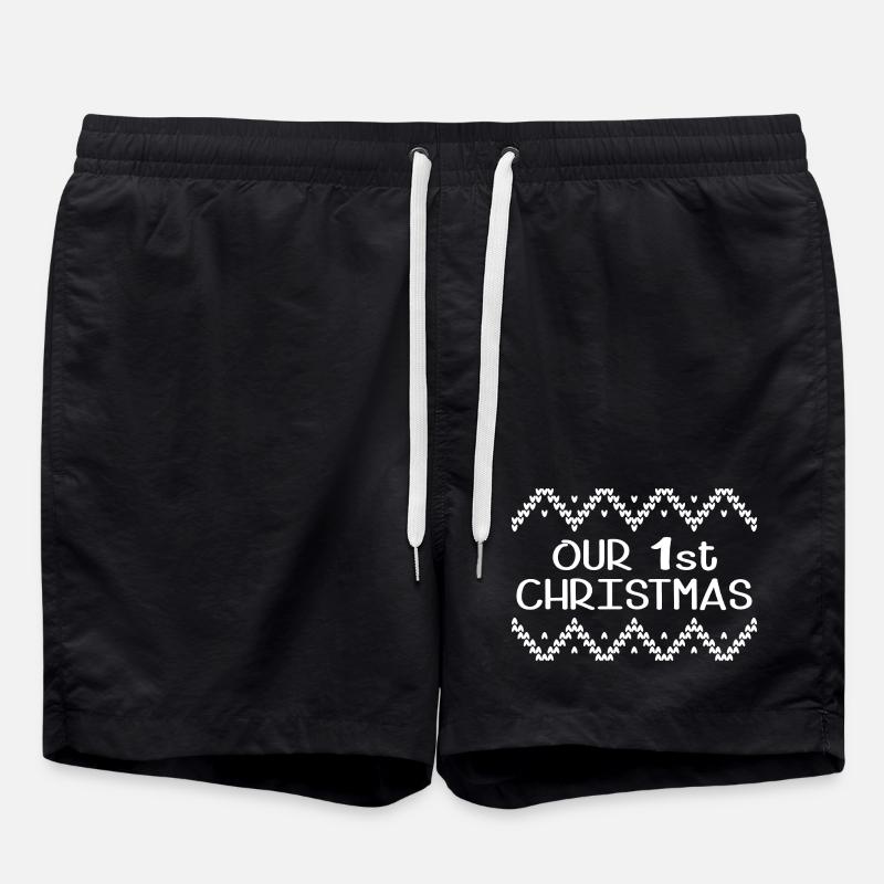 1er Noël Maman Papa Bébé - Short de bain - noir