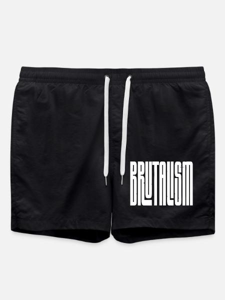 Brutalism Concrete Typography - Swim Trunks - black