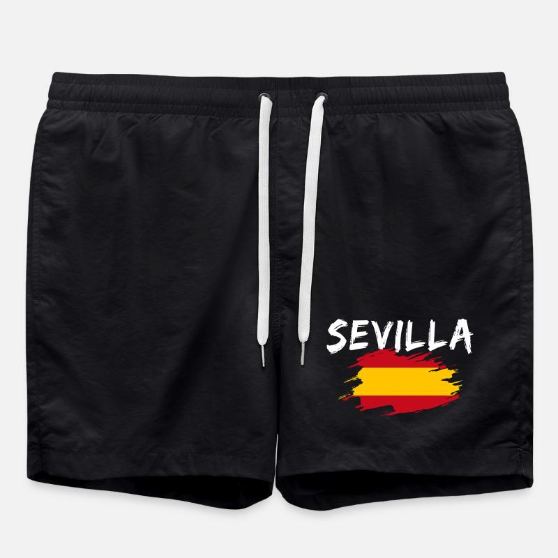 Séville Espagne Drapeau - Short de bain - noir