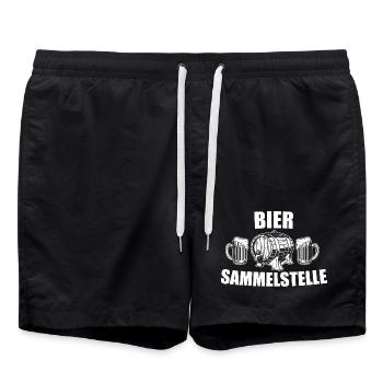 Biersammelstelle - Badeshorts - Schwarz - Vorne - AI Model Male 185 light (185cm)