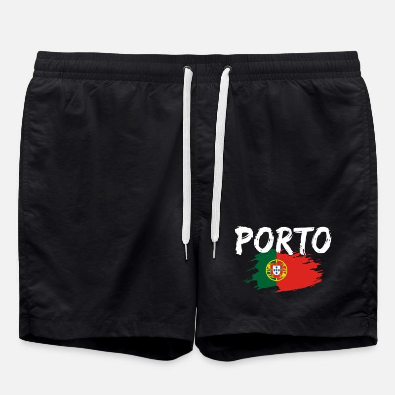 Drapeau de Porto Portugal - Short de bain - noir