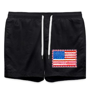 MAKE_AMERICA_HUMAN_AGAIN-_A5 - Badeshorts - Schwarz - Vorne - AI Model Male 185 light (185cm)