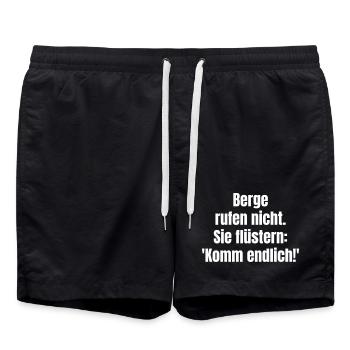 Berge rufen, sie flüstern Komm - Badeshorts - Schwarz - Vorne - AI Model Male 185 light (185cm)