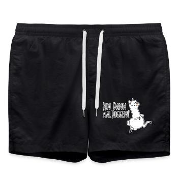Bin dann mal joggen! Im Lama Style! Bis dann! - Badeshorts - Schwarz - Vorne - AI Model Male 185 light (185cm)