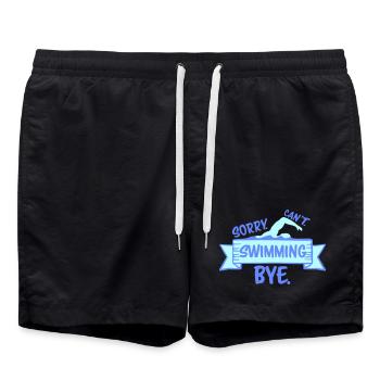 Sorry Can't Swimming Bye Schwimmer Ausrede Humor - Badeshorts - Schwarz - Vorne - AI Model Male 185 light (185cm)