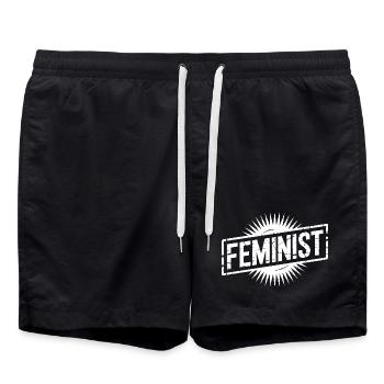 Feminist - Feminism Logo T-Shirt - Swim Trunks - black - Front - AI Model Male 185 light (185cm)