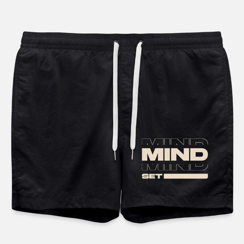 Mindset – Motivation & Success Mentality Statement - Swim Trunks - black