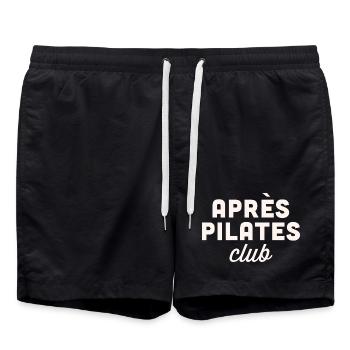 Après pilates club party funny - Swim Trunks - black - Front - AI Model Male 185 light (185cm)