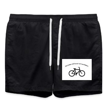 Life rolls better on two wheels - Swim Trunks - black - Front - AI Model Male 185 light (185cm)