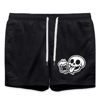 Skelett Bierglas Lustig - Badeshorts - Schwarz - Vorne - AI Model Male 185 light (185cm)