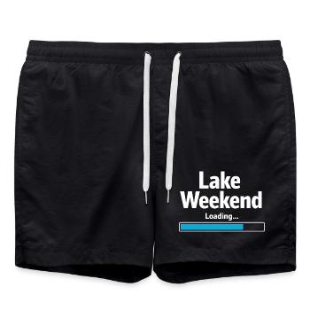 See-wochenende Countdown Zu See-tagen - Badeshorts - Schwarz - Vorne - AI Model Male 185 light (185cm)