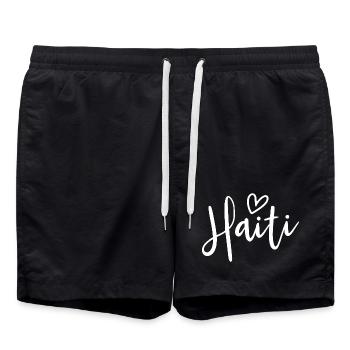 Cœur Haïti Les Femmes Aiment Haïti - Short de bain - noir - Devant - AI Model Male 185 light (185cm)