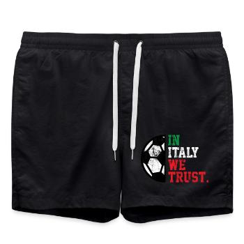 En Italie, nous avons confiance - Short de bain - noir - Devant - AI Model Male 185 light (185cm)