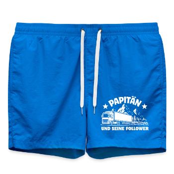 Papitän und seine Follower - LKW - Stau - Badeshorts - Cobalt blue - Vorne