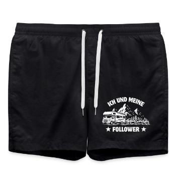 Me and my followers - Motorhome - Traffic jam - Swim Trunks - black - Front - AI Model Male 185 light (185cm)