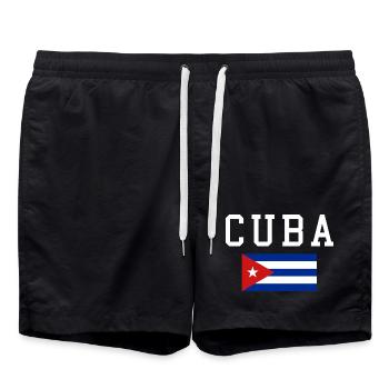 Drapeau cubain - Short de bain - noir - Devant - AI Model Male 185 light (185cm)