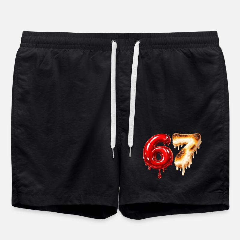 67 - 6 7 - Six Seven Meme - Short de bain - noir
