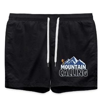 Bergruf Wandern - Badeshorts - Schwarz - Vorne - AI Model Male 185 light (185cm)