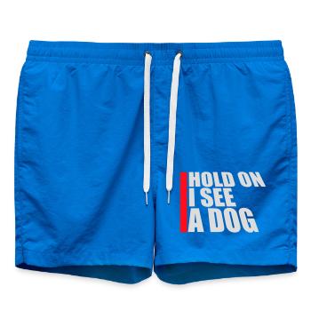 Hold On I See A Dog Hund Lustig Abgelenkt Spruch - Badeshorts - Cobalt blue - Vorne