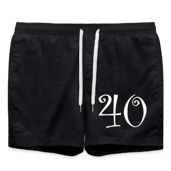 40. 40 ANS. 40e ANNIVERSAIRE. ANNIVERSAIRE 40 ANS. - Short de bain - noir - Devant - AI Model Male 185 light (185cm)