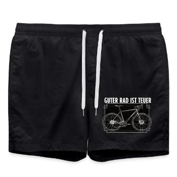 Guter Rad ist teuer – Fahrrad Spruch - Badeshorts - Schwarz - Vorne - AI Model Male 185 light (185cm)