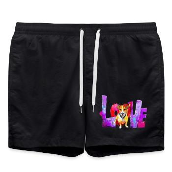 Love Dog Gift for Jack Russell Owner - Swim Trunks - black - Front - AI Model Male 185 light (185cm)