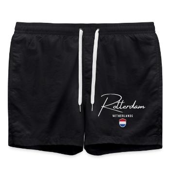 Rotterdam Niederlande, elegantes Design Rotterdam - Badeshorts - Schwarz - Vorne - AI Model Male 185 light (185cm)