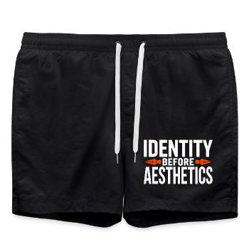 Logo Designer Identity Before Branding Specialist - Badeshorts - Schwarz - Vorne - AI Model Male 185 light (185cm)
