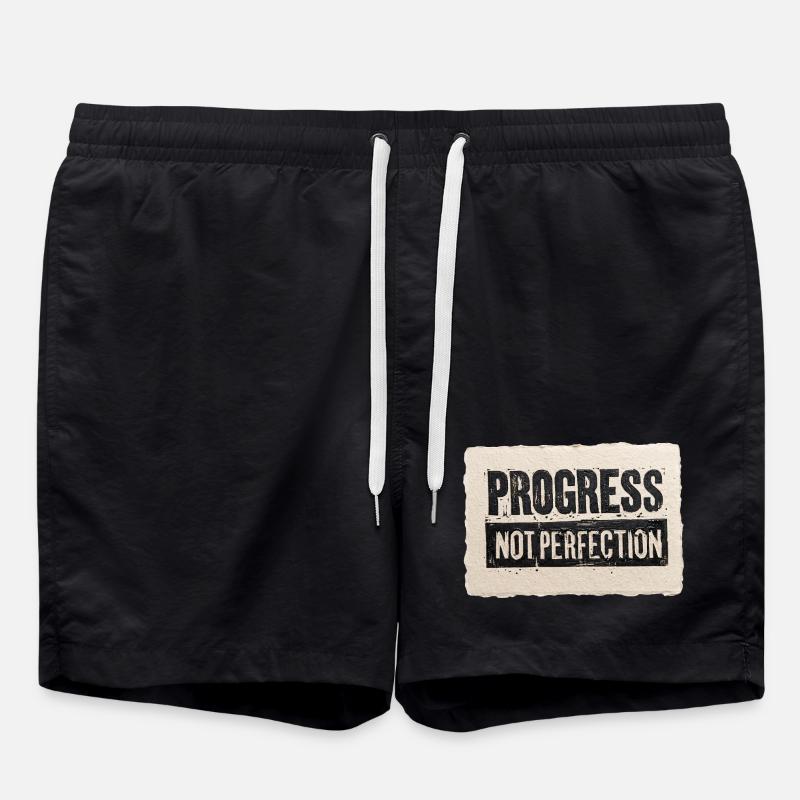 Progress-not-perfection - Swim Trunks - black