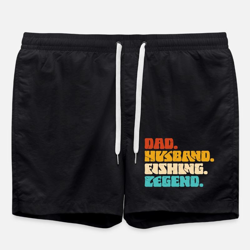 Papa Ehemann Angler Legende - Badeshorts - Schwarz
